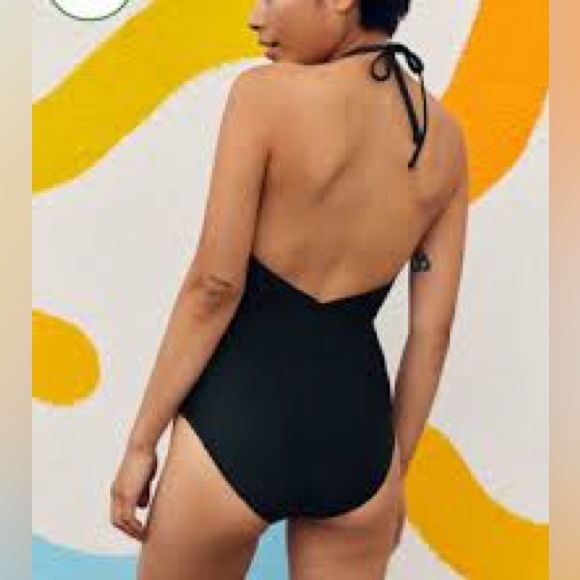 NWT Aerie Ruffle Plus One piece swimsuit black - Picture 2 of 6